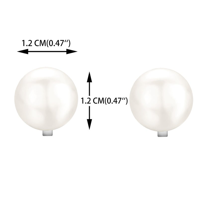 YOQUCOL 12MM Simulated Freshwater Pearl Clip On Stud Earrings Not Pierced Elegant Stud Jewelry For Women - Image 2